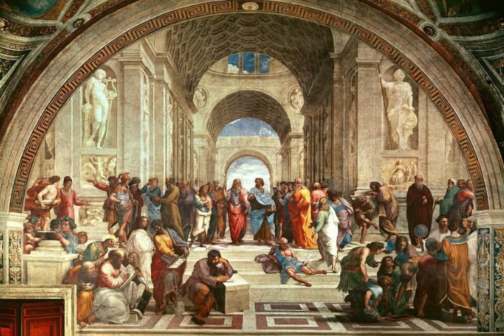 Raphael, The School of Athens, fresco, 1509–1511, Stanza della Segnatura, Vatican Palace